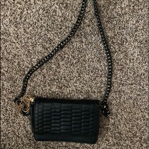 CLOSET CLEAN OUT! black & gold crossbody purse!